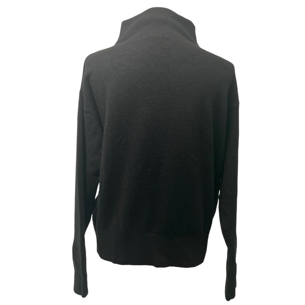 Nordstrom Black Wool Blend Mock Neck Pullover Basic Capsule Sweater Womens Small - Picture 4 of 9